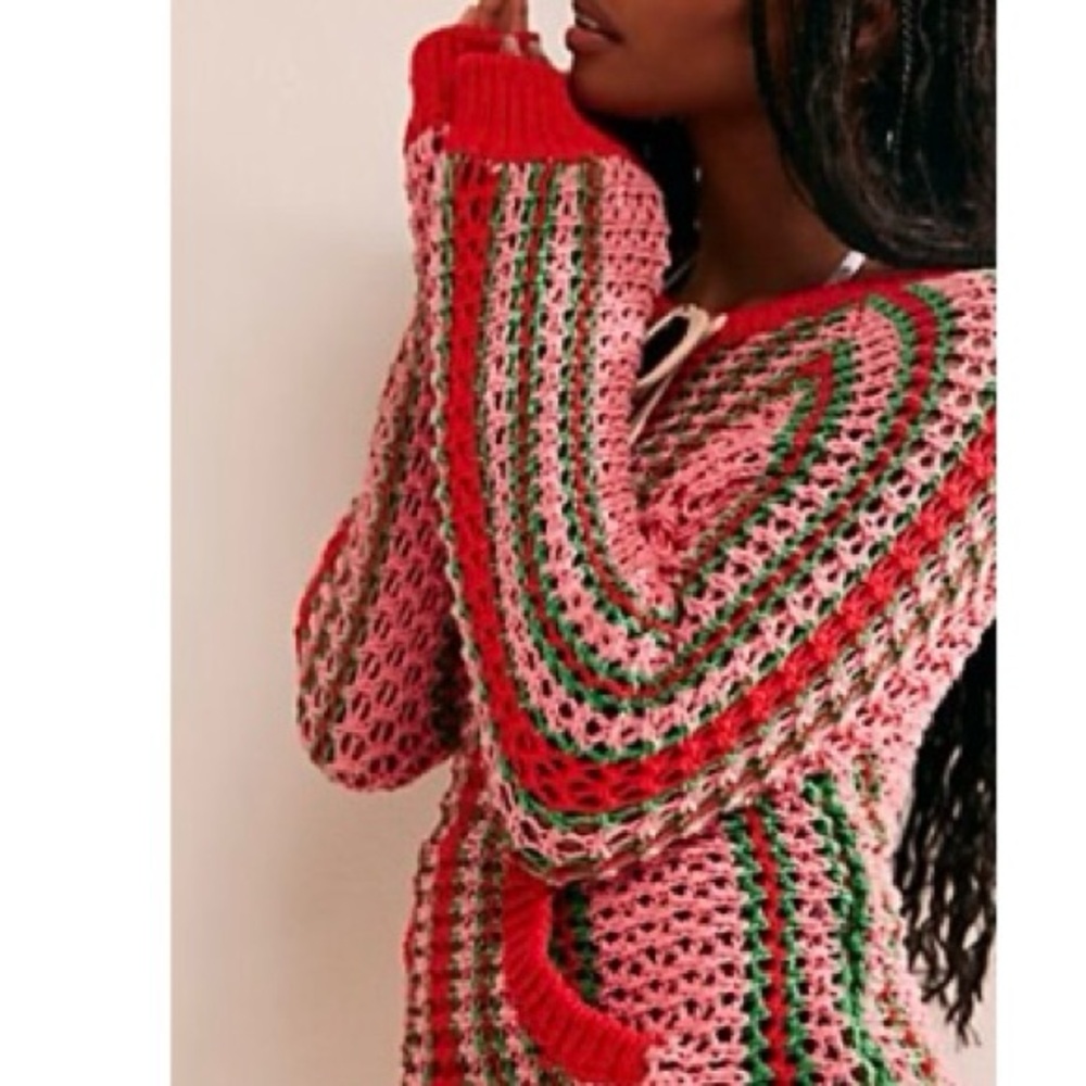 Free People NWT Dayton sweater pullover pouch pocket, sz sm